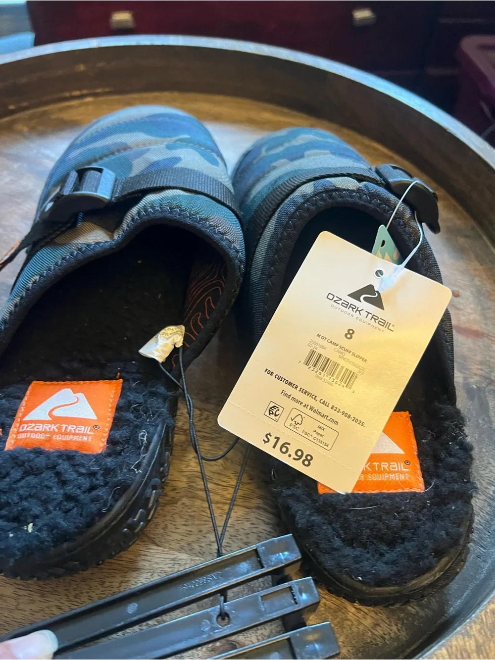 Ozark Trail Men's Camo Slip-On Fleece-Lined Sandals - Green Camo